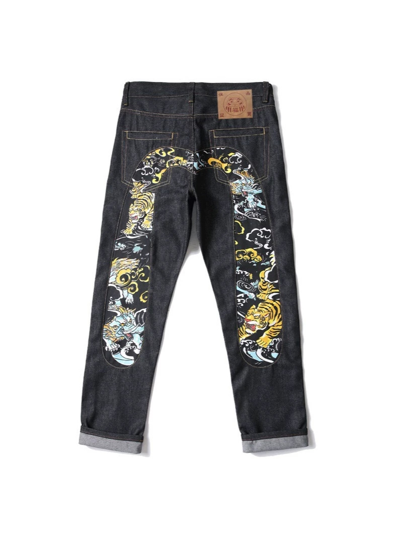 Jeans Rectos de Algodón Lavado y Desgastado para Hombre y Mujer
