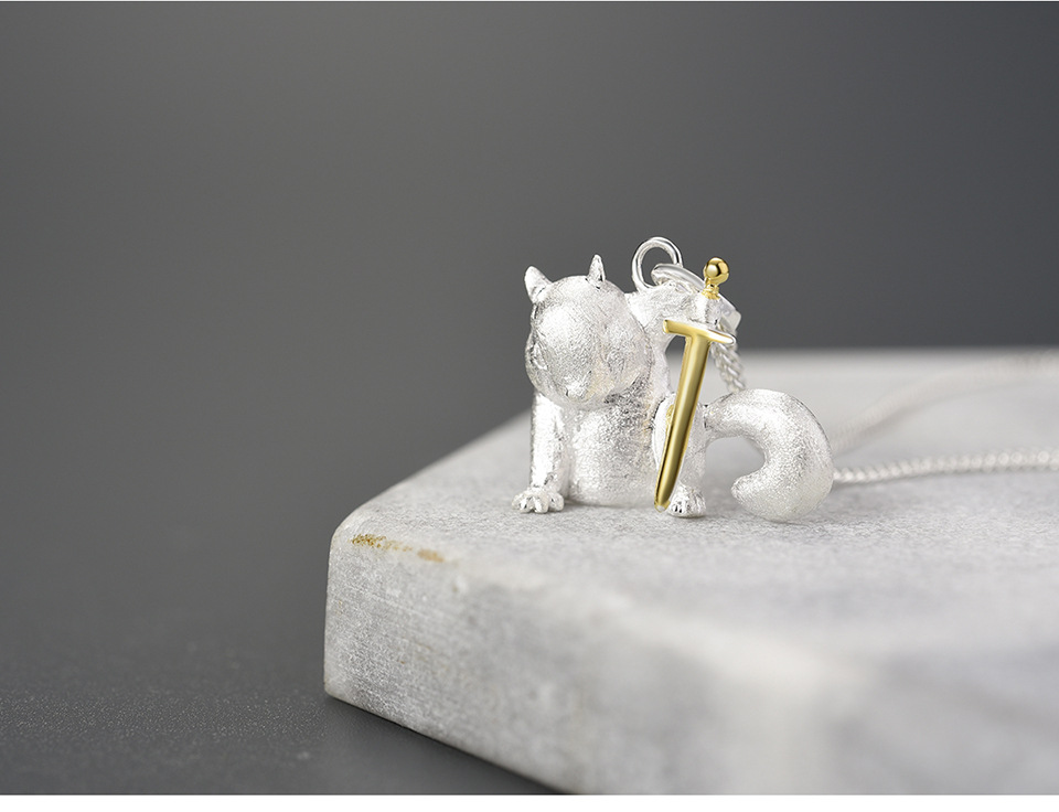 Squirrel Pattern Women'S Gender Wholesale Basic Classic Style Squirrel Sterling Silver Plating Pendants