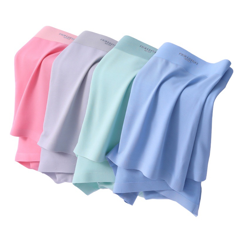 Nanjiren ropa interior de los hombres de hielo de seda Boxer shorts verano delgado sin costuras antibacteriano transpirable shorts hombres