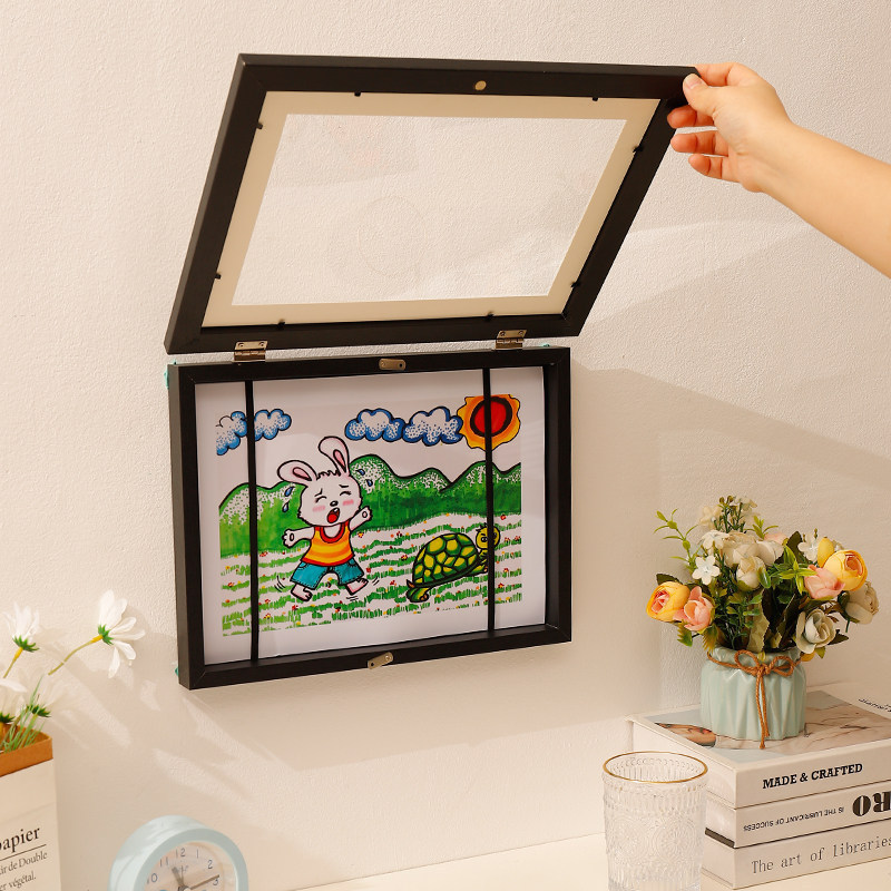 Flip-Top Photo Frame Kidsartframe Cross-Border Hot-Selling Children's Art Magnetic Picture Frame Storage Photo Frame Customization