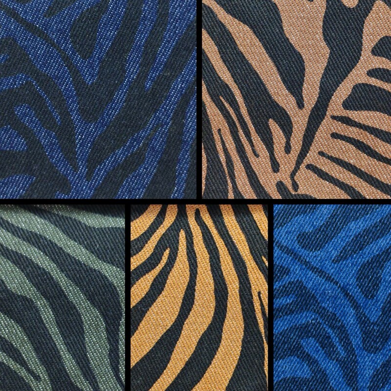 Zebra-patterned denim fabric, available in multiple colors, washable, and with a 10-count thread count, suitable for jackets and bags, in stock, direct from the manufacturer Zebra-patterned denim fabric, available in multiple colors, washable, and with a 10-count thread count, suitable for jackets and bags, in stock, direct from the manufacturer