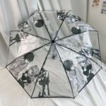 现货包邮8骨三折自动动漫二次元雨伞透明伞雨伞高级感痛伞定制