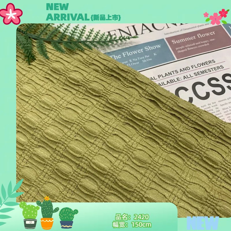 Stretch Lantern Flower Strip Bubble Cloth Zou Cloth Knitted Jacquard Hat Bag dress Women's Lace