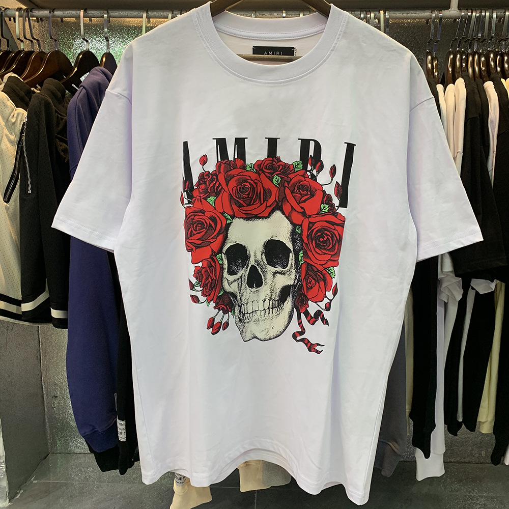 Verano nueva camiseta de manga corta impresa de letras suelta marca de moda hombre camiseta casual de media manga mujer