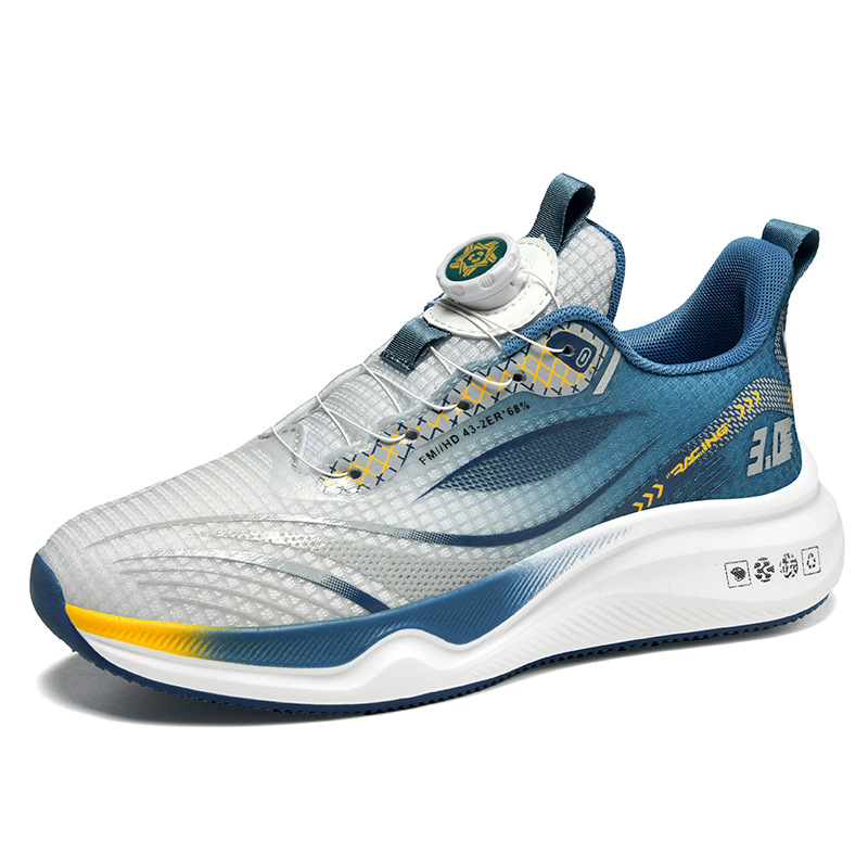 Calzado de prueba física de secundaria y preparatoria 46 zapatos para correr con tabla de carbono de gran tamaño zapatos deportivos con hebilla giratoria zapatos de hombre tejidos voladores zapatos de moda