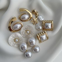 欧美新款时尚耳环饰品 个性潮流夸张仿珍珠耳坠小众ins高级感耳钉