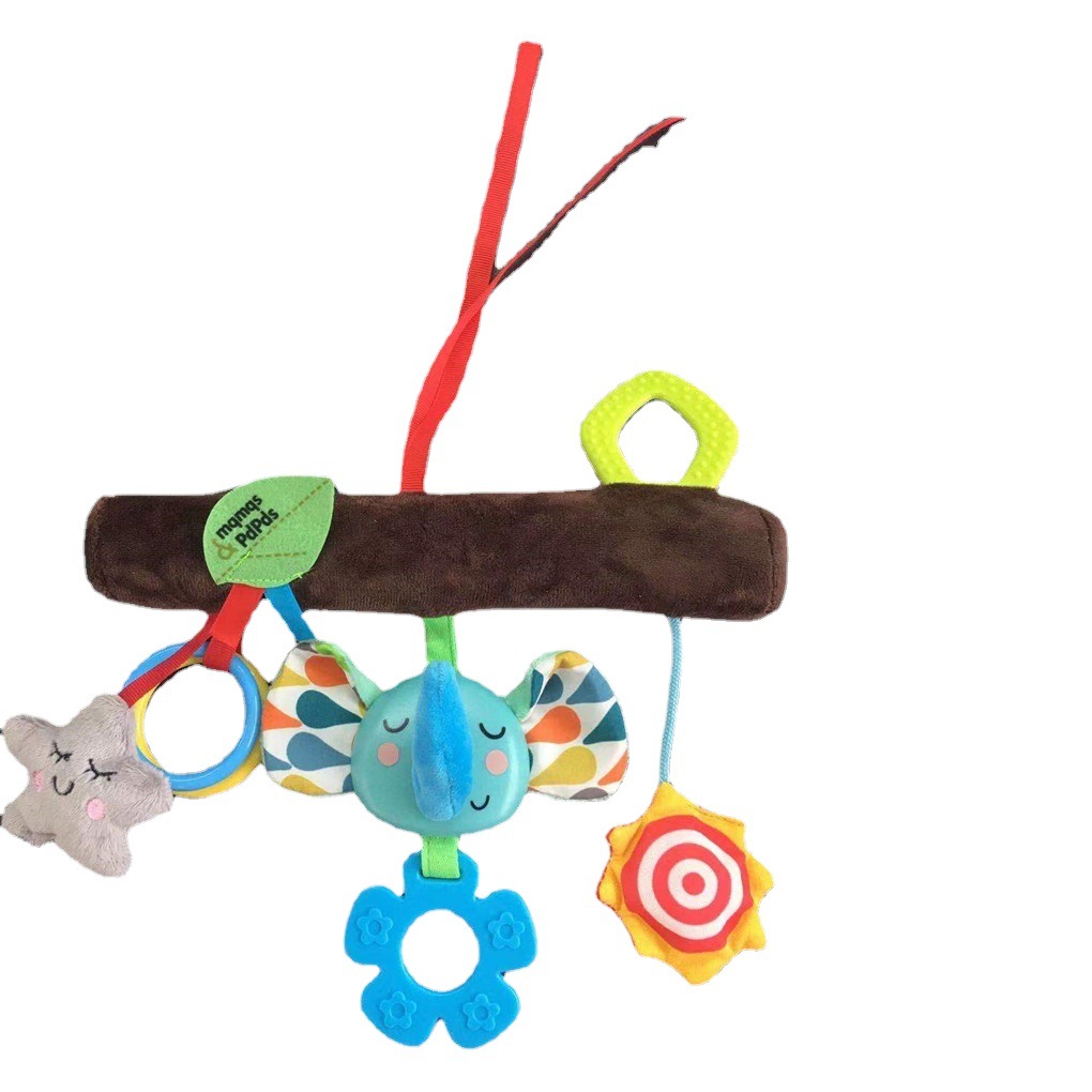 Nuevo juguete para bebés: juguete colgante de peluche con forma de conejo para coche, con música, lindo y divertido, para colgar en la cuna del bebé.