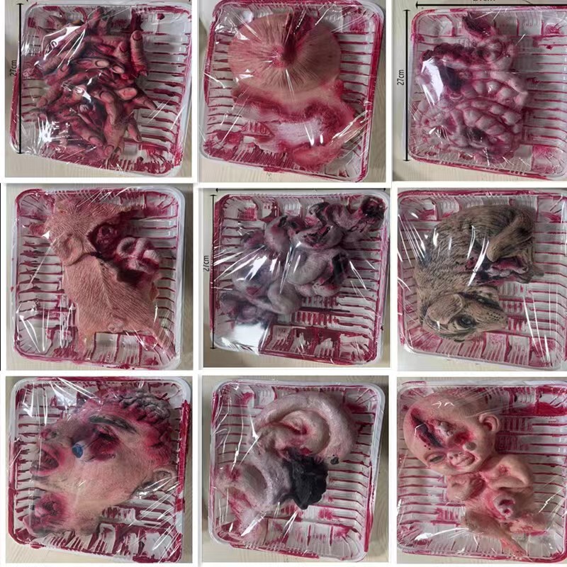 Halloween Horror Props Human Organ Dinner Plate Haunted House Bloody Decoration Animal Sample Specimen Factory Direct Sale