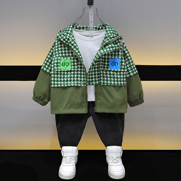 Boys' 2338 on coat 2023 Spring and Autumn new children's handsome hooded windbreaker baby clothes_voghion.com