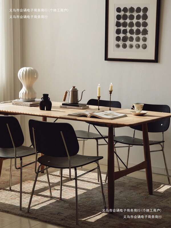 Solid Wood Dining Table, Iron Art, Retro Dining Chair, Desk Chair, Backrest Chair, Simple Designer Home Living Room, Restaurant, Nordic