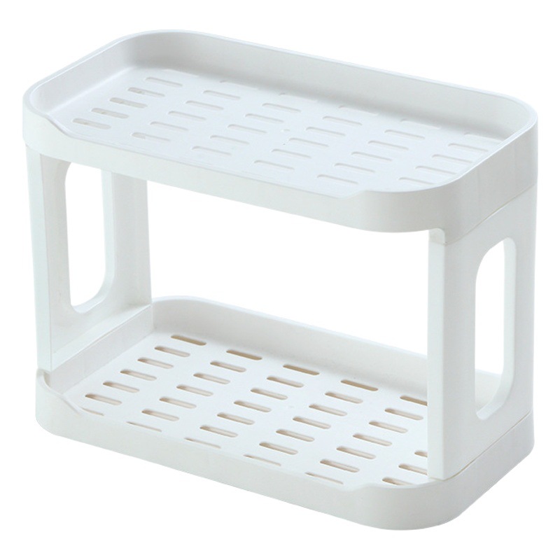 Tocador de escritorio de plástico simple suministros de almacenamiento de baño estante de almacenamiento de doble capa estante cosmético estante de almacenamiento de pelo