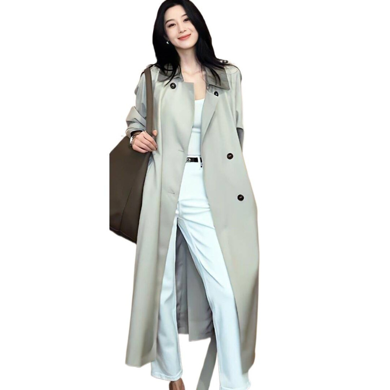 正流行风衣外套女2025春秋新款小个子巨好看韩系大衣高级感中长款|undefined