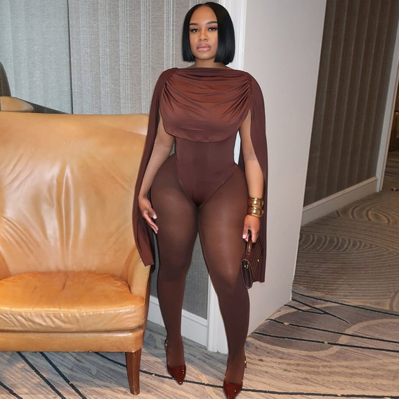 European and American Style Cross-Border Solid Color Fashion Women's Lace-Up Patchwork Tight Jumpsuit Ruched Sleeveless Off-Shoulder Bodysuit