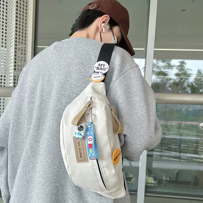 日系休闲运动斜挎包女韩版潮流时尚胸包男户外旅游小挎包手机包包