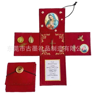 现货跨境新品Catholic Pocket Shrine袖珍口袋折叠小摆件布艺装饰