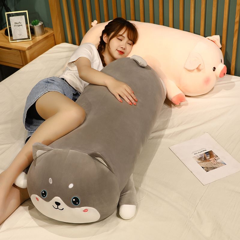 (2개) 베개 돼지 인형 귀여운 부드러운 소녀 잠자는 큰 인형 곰 생일 선물 국경 독립 역