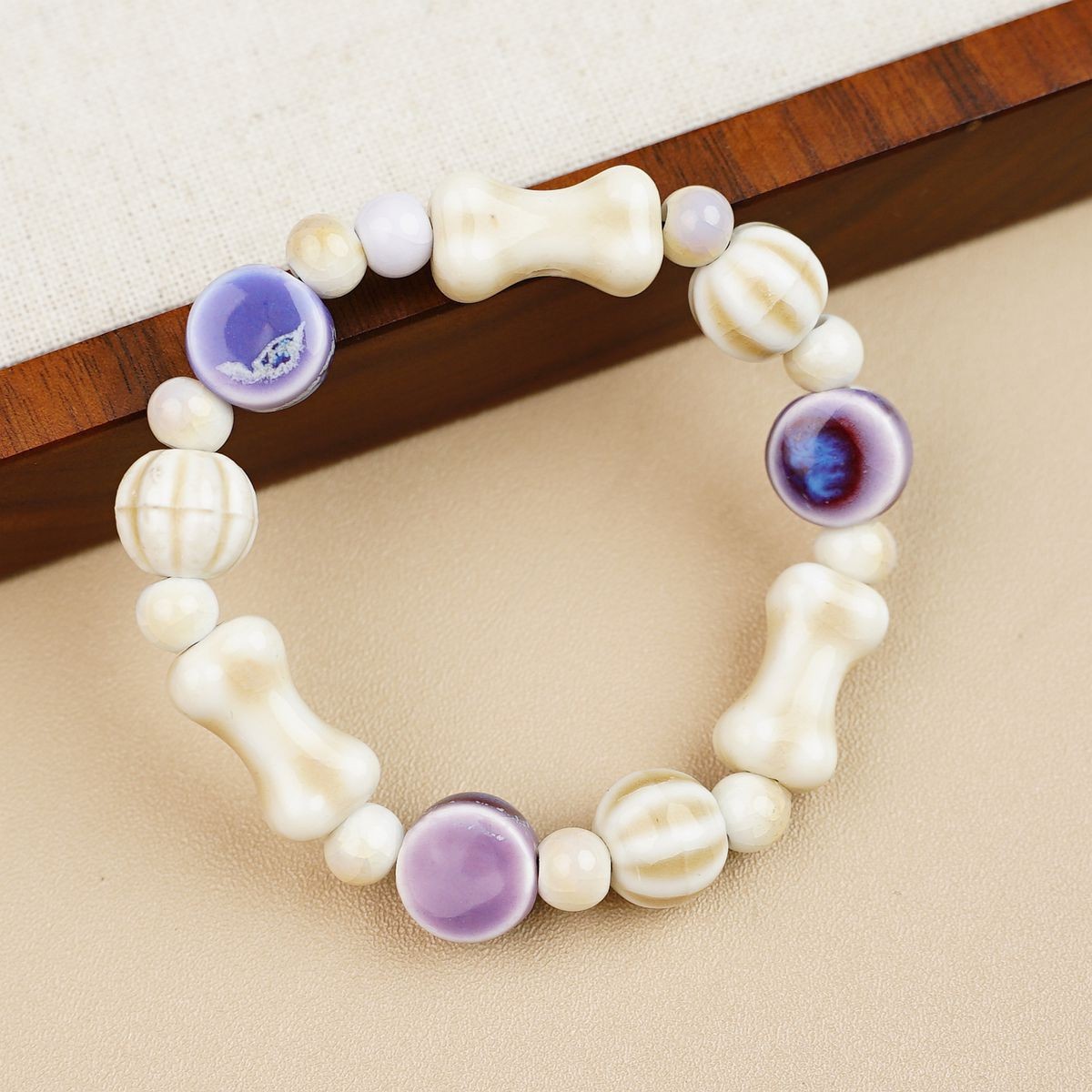 Jingdezhen pulsera de cerámica de verano mujer alta sensación galletas serie de gatos nicho diseño universal pulsera alta sensación