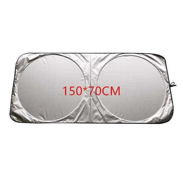 Parasol de coche de doble anillo, aislamiento térmico y protección solar, tela recubierta de plata, al por mayor