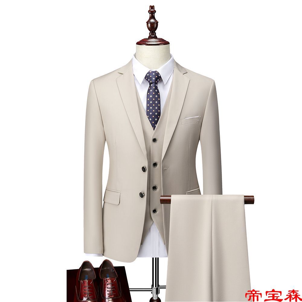 Add fertilizer XL man 's suit suit man Three marry Groom Groomsman Large full dress Easy suit coat