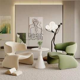 h个创意单人沙发设计师单椅一桌两椅组合洽谈桌椅休闲沙发休息区