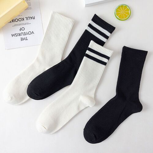 Japanese-style Korean version trendy socks, long socks for men and women, student sports crew socks, college style, simple and elegant 100% cotton, popular casual socks