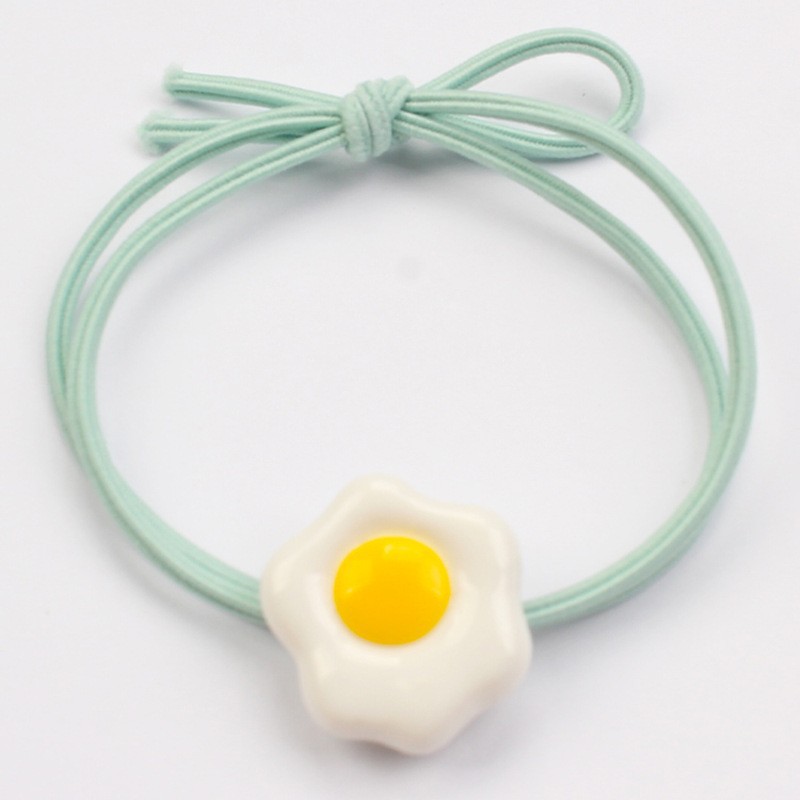 Green poached egg hair rope