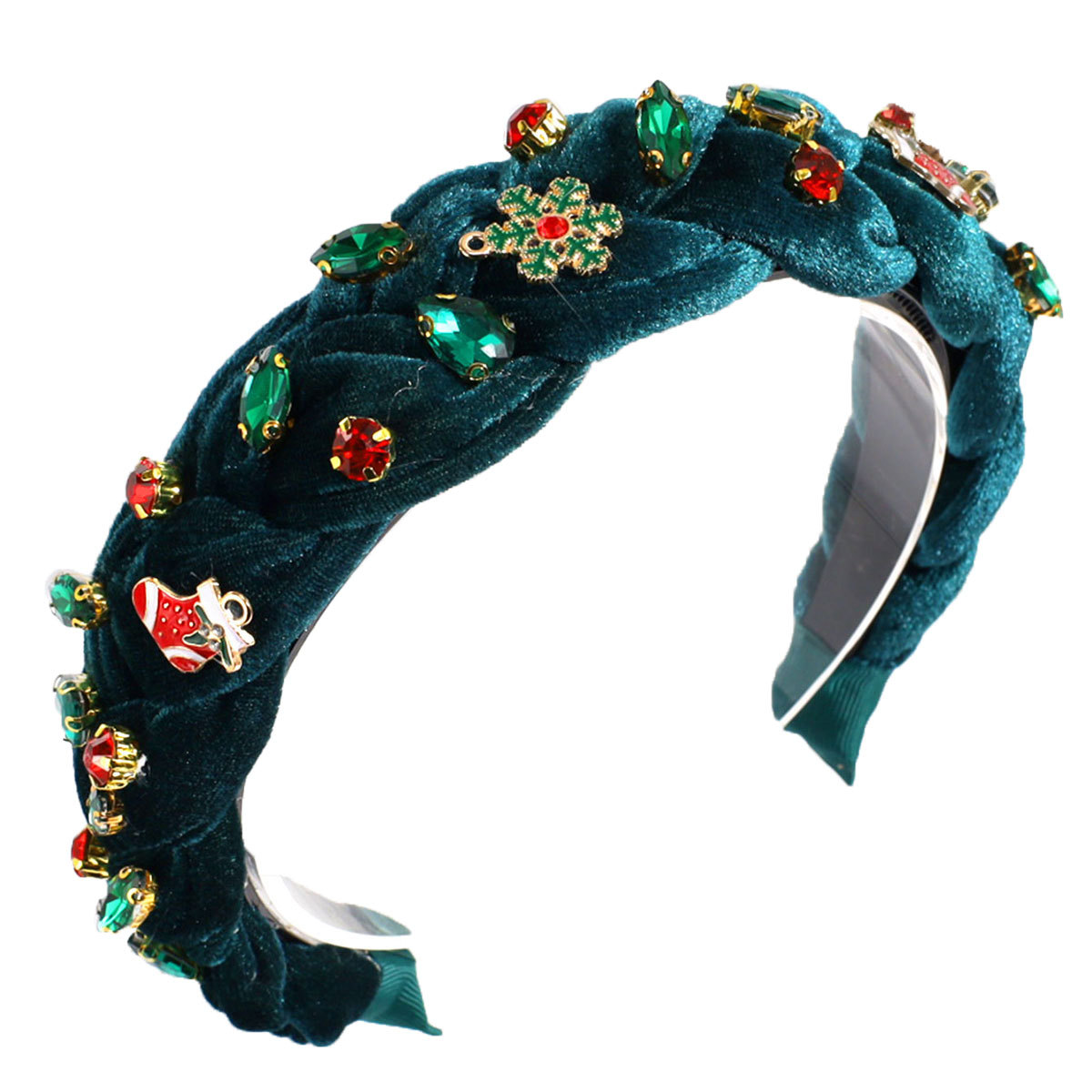 Weihnachts-Haarband mit breitem Rand, frittierter Teig, Zopf, Wasserbohrer, Weihnachtsbaum, Schneeflocke, leicht, luxuriös, vielseitiger Haarschmuck_voghion.com