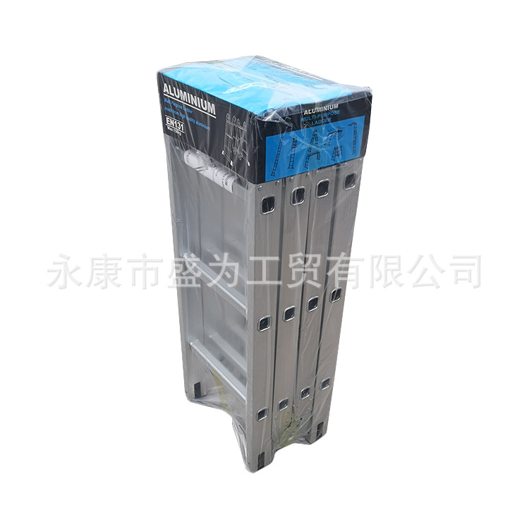 Suministro directo de fábrica de aleación de aluminio espesado escalera plegable fácil de llevar ligero grande y pequeño conjunto multifuncional escalera conjunta 4 capas