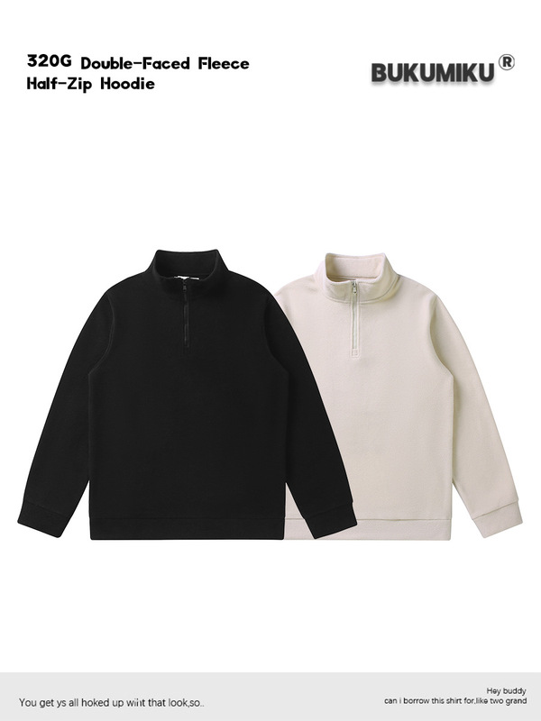 Men's Autumn Winter Double-Sided Polar Fleece Full-Zip Hoodi|undefined