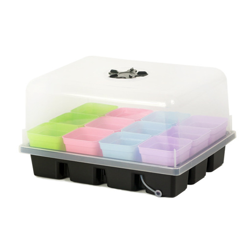 Manufacturer's cross-border plug tray nursery pot 12-grid nursery box lid and heightened color box set small cup flower pot nursery tray batch