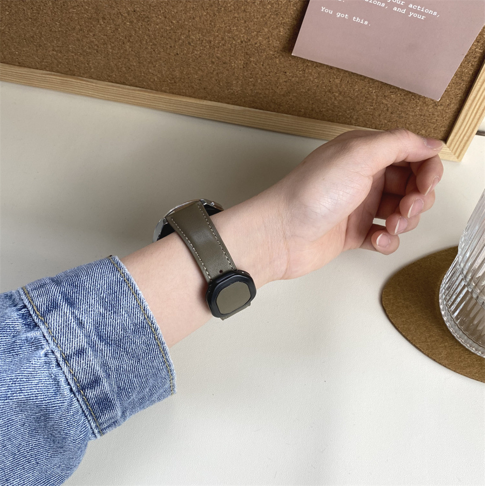 Sobib Samsungi ja Huawei moodsa stiiliga kellarihmadele, 20 mm ja 22 mm, Nautiluse magnetilise kokkupandava pandlaga nahast kellarihmadele._voghion.com