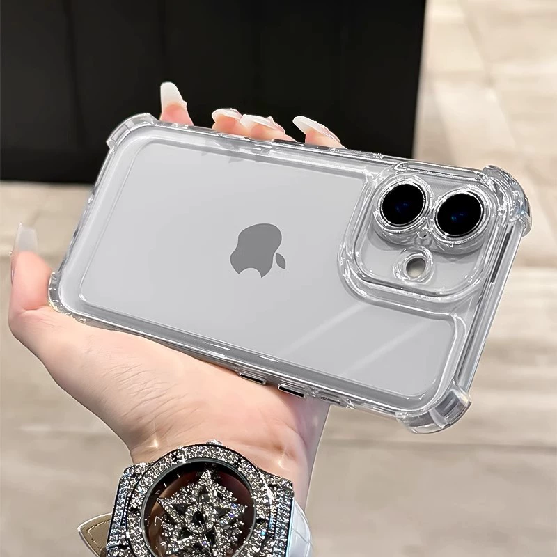 Яблоко, совместимый iPhone 17, чехол для телефона, прозрачная воздушная подушка, iPhone 14 Pro, защитный чехол, защита от падения, простой и элегантный дизайн, iphone