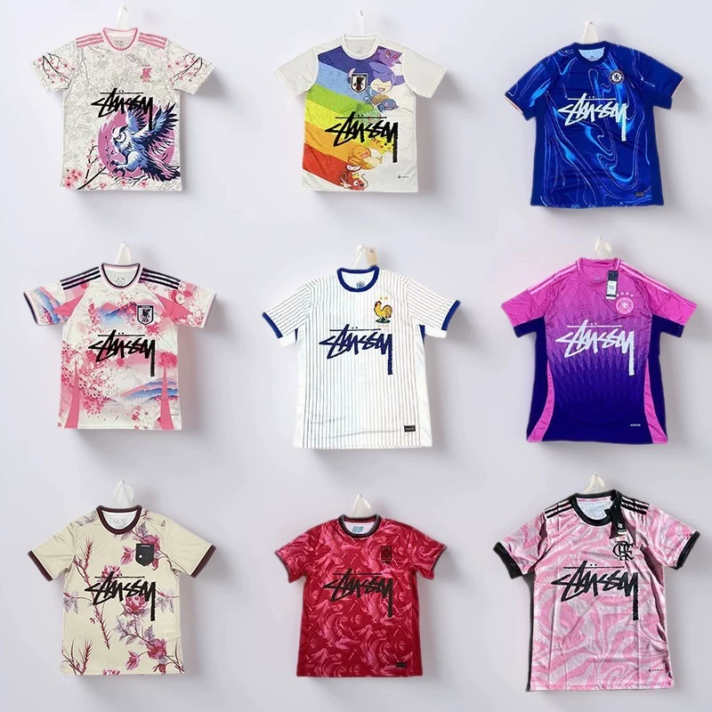 Футболка Stussy Stussy с подписью, Аргентина, Интер, Бразилия, Италия, Фламенго, короткие рукава