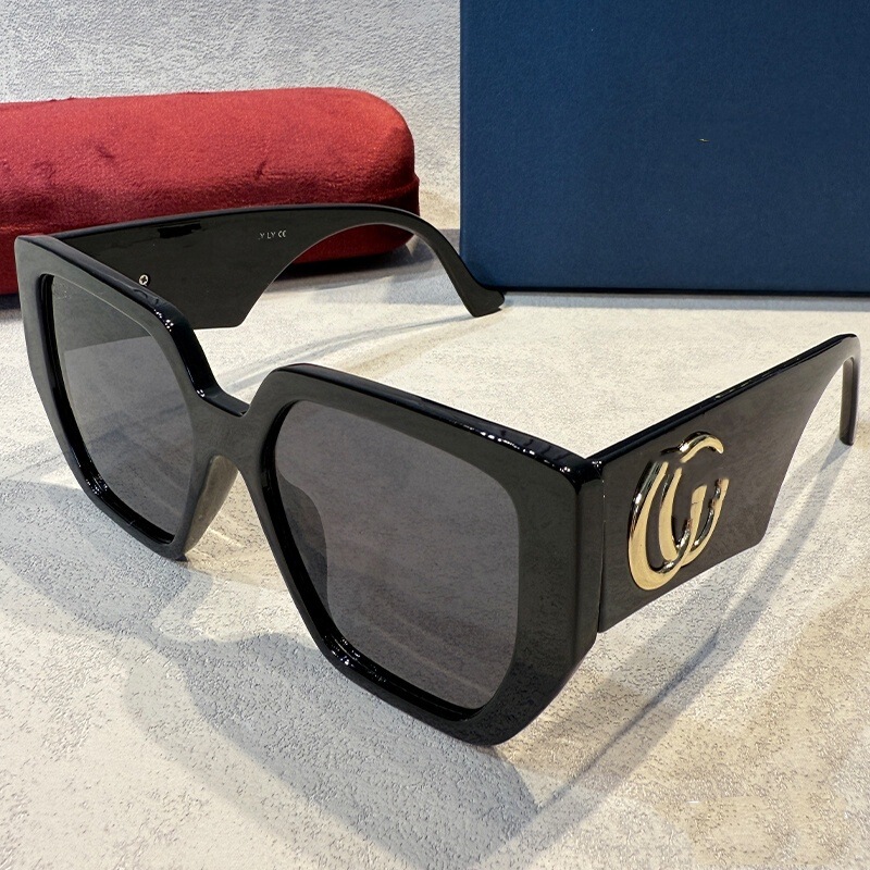 Cross-Border g Brand New Large-Frame Sunglasses for Women, European and American Ins-Style Celebrity Fashion Sun Protection Retro Sunglasses for Men