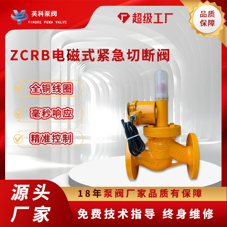 天燃气自动切断阀ZCRB-16C法兰防爆铸钢常开手动复位电磁式DN50