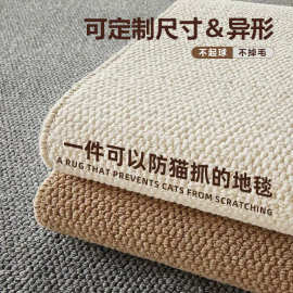 仿剑麻防猫抓地毯客厅摄影棚卧室床边日式榻榻米纯色亚麻拍照地垫