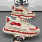 跨境男鞋批发春夏季新款老爹鞋舒适皮面厚底增高鞋百搭时尚休闲鞋