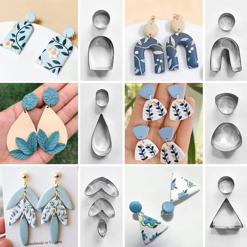 126-piece polymer clay tool set, stainless steel soft clay cutter, DIY handmade earring mold