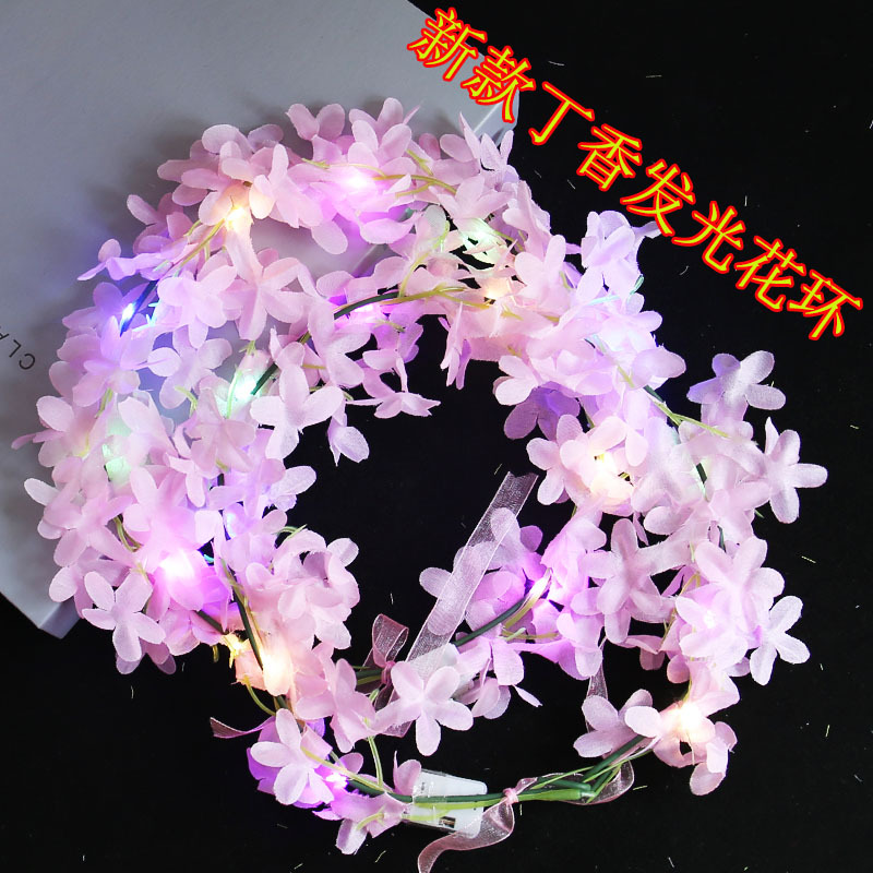 2024 nueva flor de clavo brillante guirnaldas turísticas foto toque escénico mercado nocturno puesto venta caliente de niñas bandas de cabeza