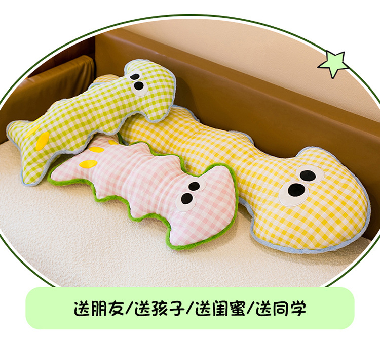 Cross-border dopamine fishbone plush pillow toy for children, long leg-hugging sleeping doll, gift for girls, wholesale