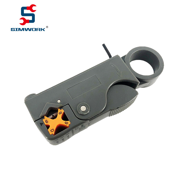 简工智造（SIMWORK）旋转双刀式可调距同轴电缆线剥线器