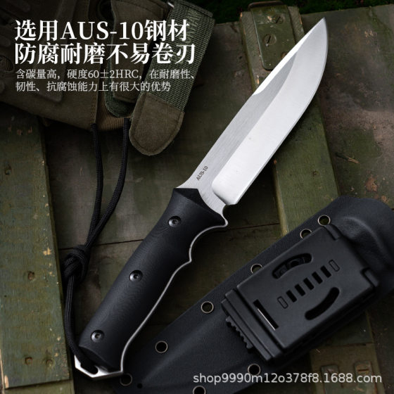 Export Pacific DC53 Steel Outdoor Sharp Small Straight Knife High Hardness Wilderness Survival Outdoor Thickeneded Heavy Knife