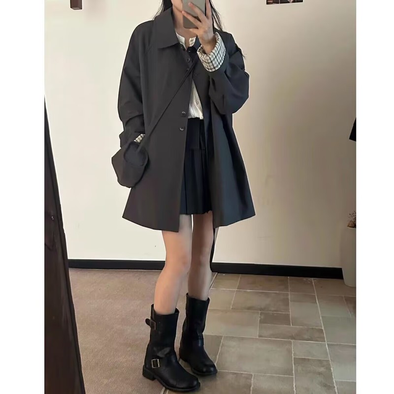 爆款中长款风衣外套女2025秋季新款韩版薄款巨好看的正流行小个子|undefined