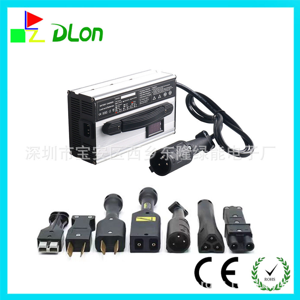 48V15A大圆头110V美规高尔夫球车CLUB充电器可选颜色LED带显示