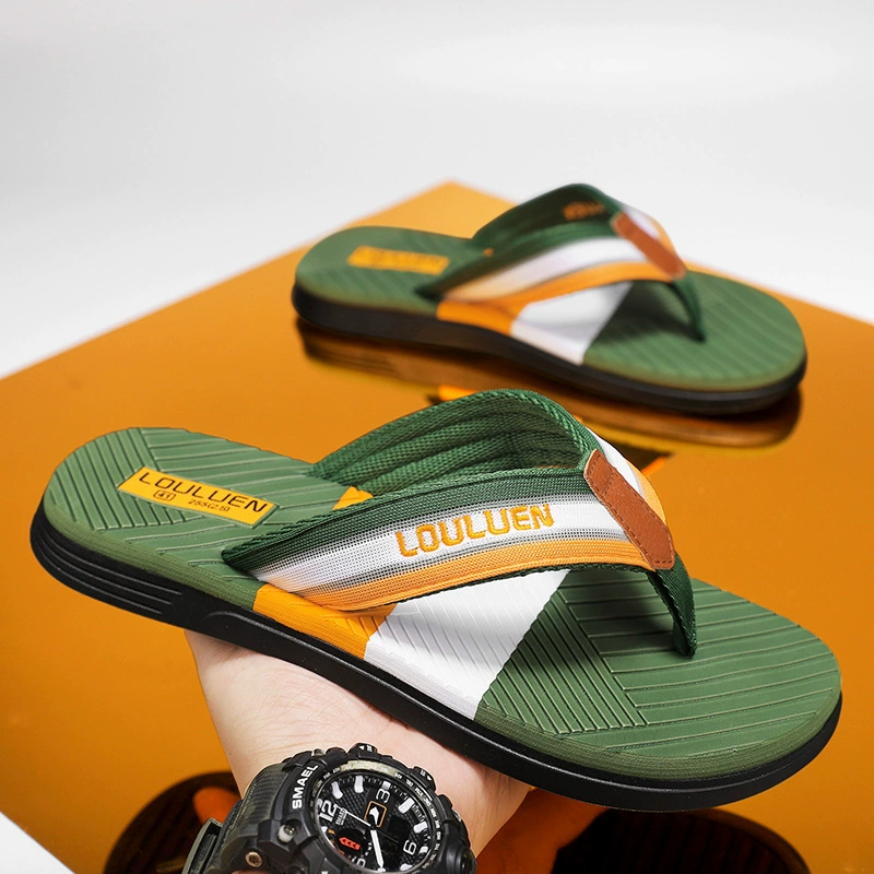 Шлепки мужские приливы 2024 новый летний носик нескользящие мягкие подошвы износостойкие ножки модные пляжные мужские сандалии
