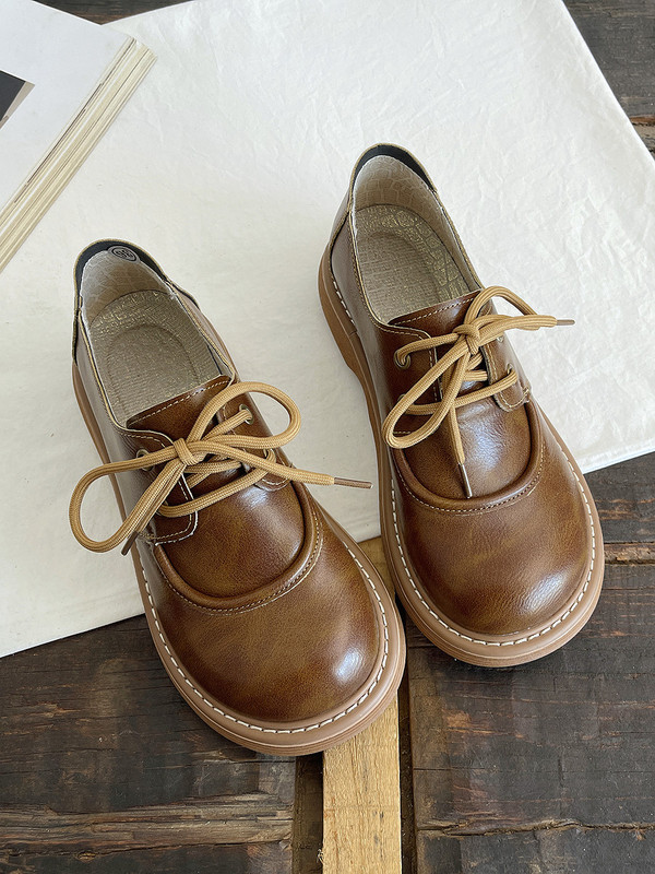 Japanese-Style Student Shoes for Women, Cute Round-Toe Mori Girl Leather Shoes, 2026 New Retro Loafers, Height-Increasing Women's Single Shoes