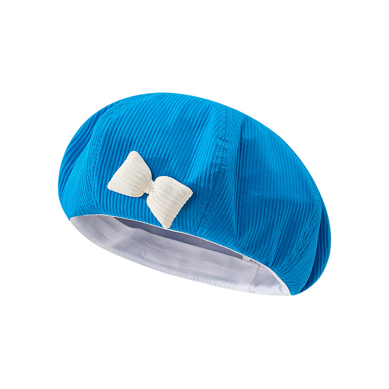 Cappello donna autunno e inverno tinta unita fiocco berretto genitore-bambino coreano versione bianco dolce bocciolo cappello retrò pittore cappello_voghion.com