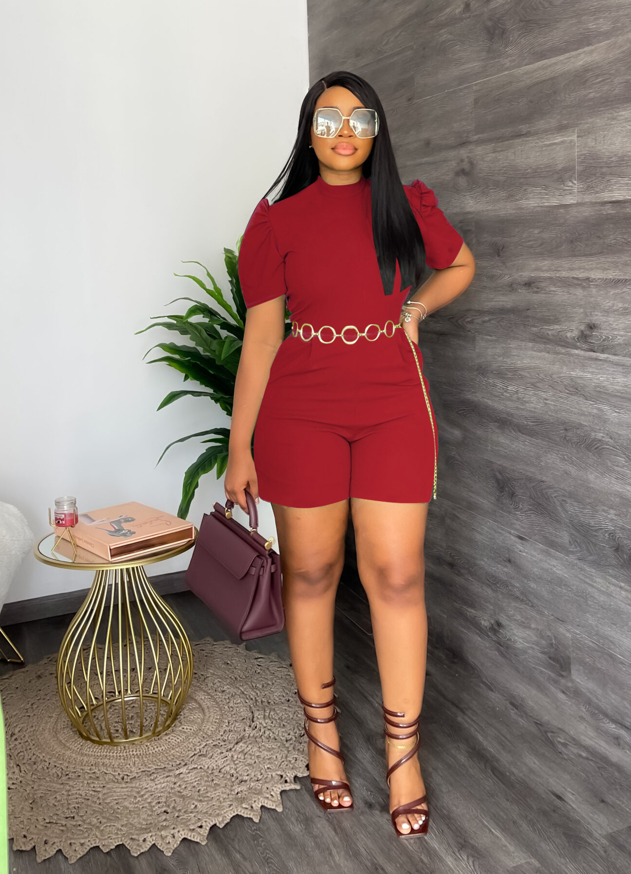 Women Round Neck Waist Controlled Casual Jumpsuit 6 Women Round Neck Waist Controlled Casual Jumpsuit