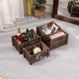 木质储物箱木制做旧商场陈列展示木条筐水果蔬菜收纳箱