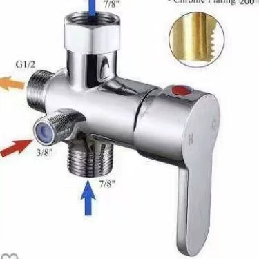 Американский стандартный биде 7/8, переключатель горячей и холодной воды, медный компаньон для унитаза, один вход, два выхода, утолщенный угловой клапан